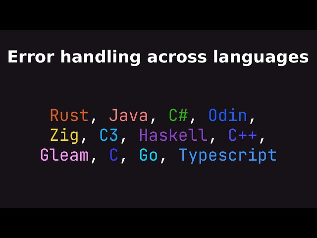 Exploring the ways different languages handle errors