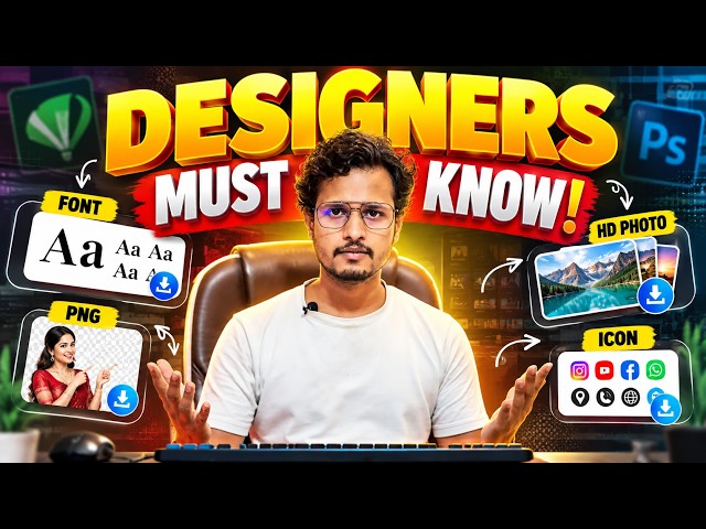Every Designer Must Know! | Where to Download Free Fonts, HD Images, PNGs & Icons? 🔥