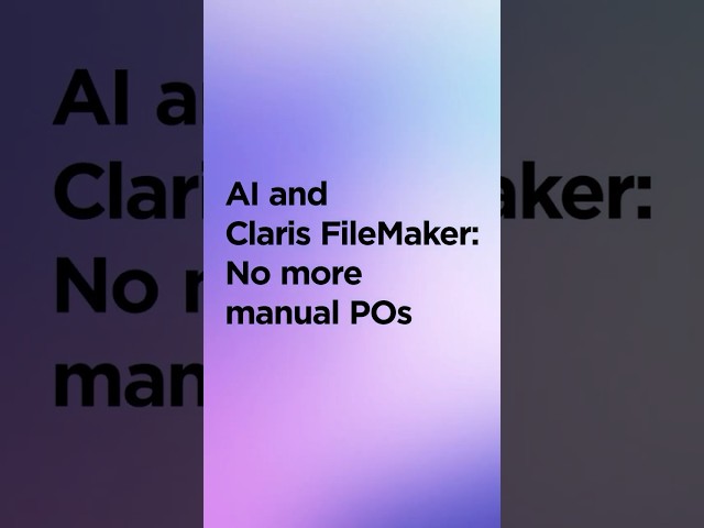 One of many ways to use AI and Claris FileMaker. Upload your PO and let the magic happen.