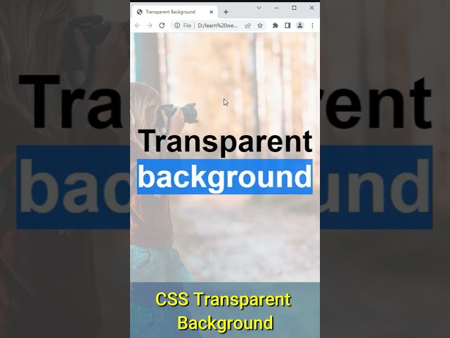 CSS Transparent Background Image #shorts