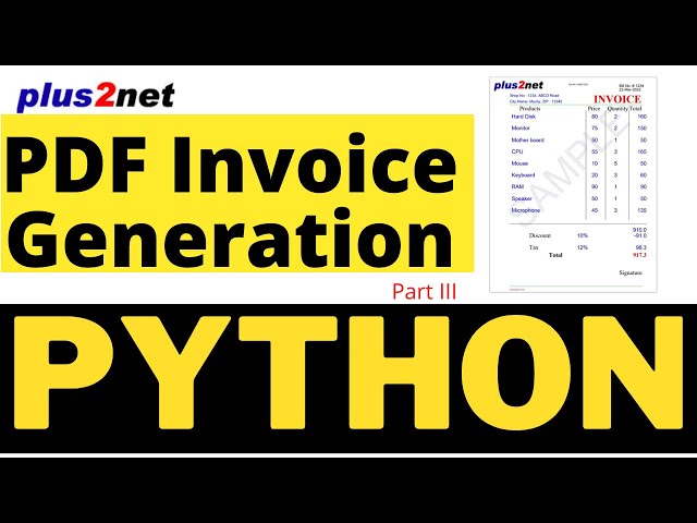 PDF Invoice generation in Python using Reportlab by using sales and product data using template