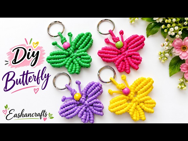 DIY Macrame Butterfly Keychain | Easy Macrame Tutorial