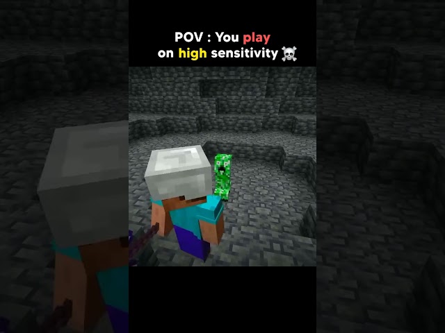 POV : You Play On High Sensitivity ☠️ #minecraft