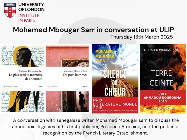 Mohamed Mbougar Sarr: Towards a Common Library