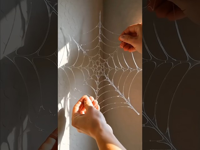 Hot Glue Spider Web 🕸️ Amazing DIY Home Decor ✨