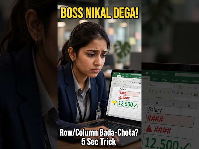 Column Row chhota bada kese kare। basic excel।? 💻  #Shorts #trendy
