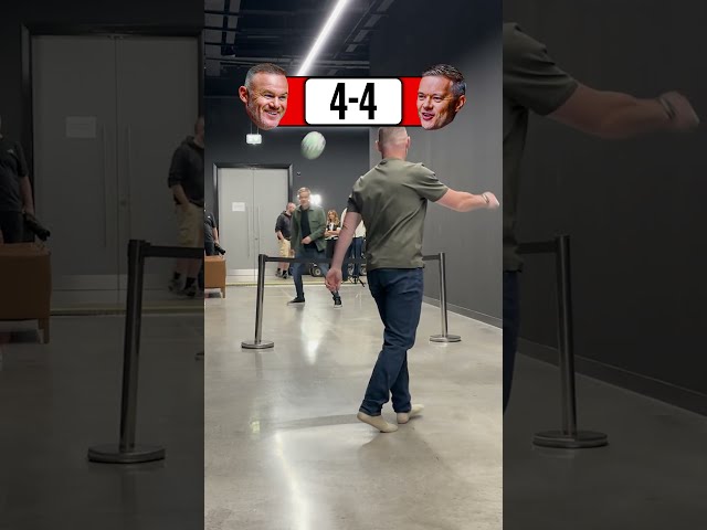 Wayne Rooney v Mark in corridor football tennis! 🍿