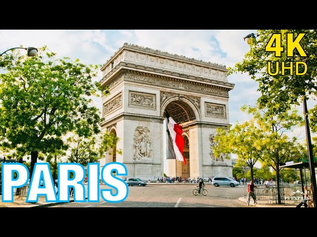 Paris walking tour Arc de Triomphe Champs Elysées Paris 4K 2021 | Paris 4K | A walk in paris
