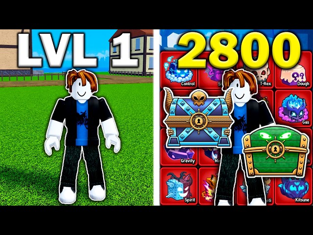 Noob To Max With Only FRUIT BOXES In Blox Fruits