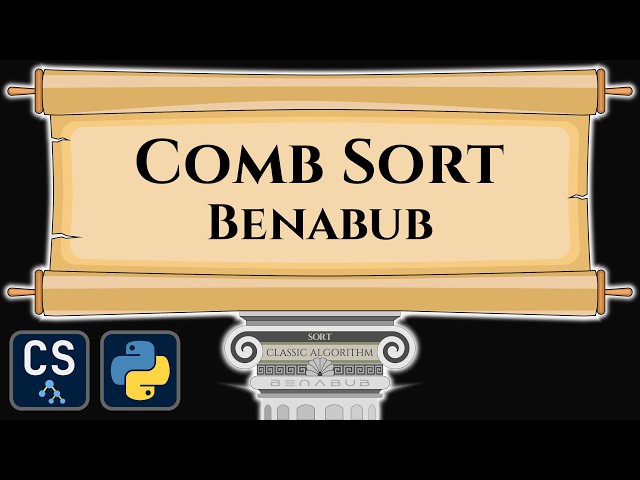 Comb Sort Benabub Algorithm Visualization | Step by Step Python Code Animation