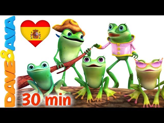 😎 Cinco Ranas Manchadas | Canciones Infantiles | Canciones para Niños de Dave y Ava 😎