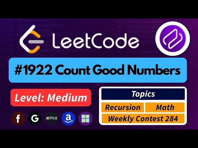 Count Good Numbers -  LeetCode 1922 | Best Intuition + Easy Approach #coding #leetcode