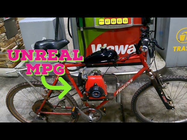1st Long Ride On Motorized Bicycle (40mi) UNREAL MPG! NNKH