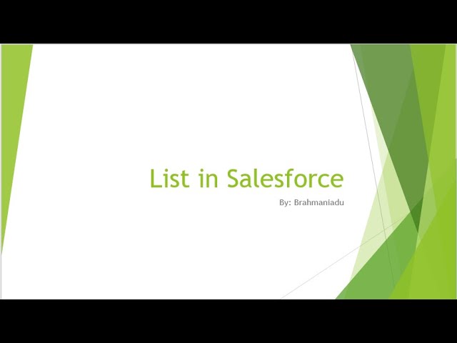 Lists in salesforce