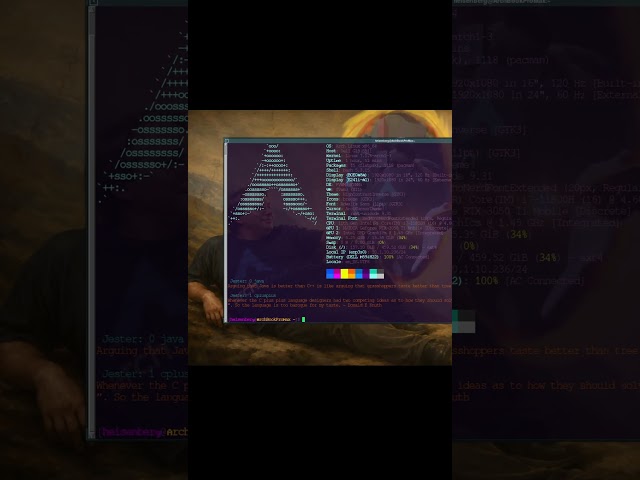 This is what arch was made for 🤡​🔥​💀​​ #linux #computers #tech