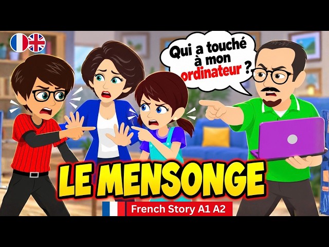 French Story – Le Mensonge | French Conversation for Beginners | DELF A1–A2 Practice