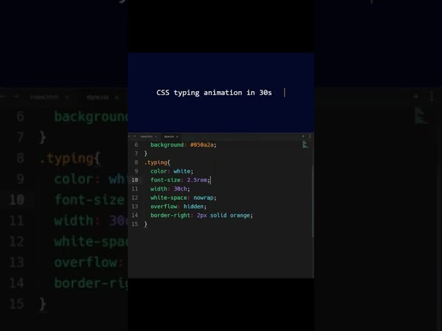 Pure CSS Typing Animation | #shorts #shortvideo #sort #css #rakib