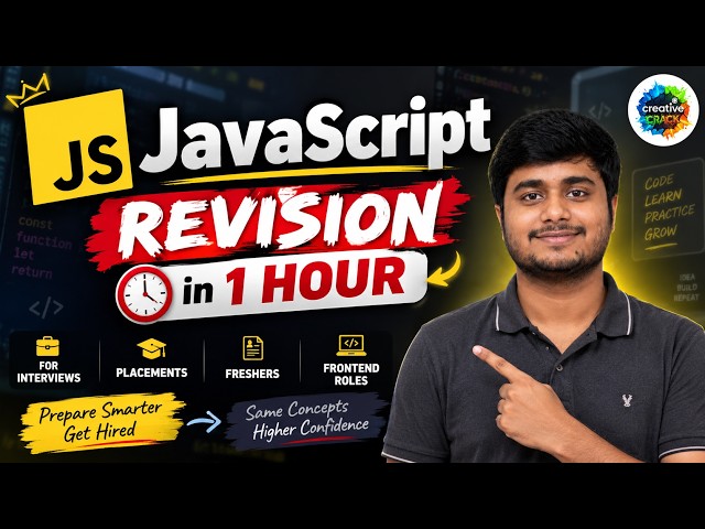 JavaScript Revision in 1 Hour ⚡ | Interview & Placement Preparation | Complete JavaScript Revision