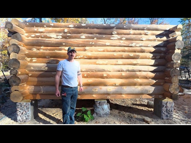 I'm Building A Full Scribe Off-Grid Log Cabin With No Experience SOLO
