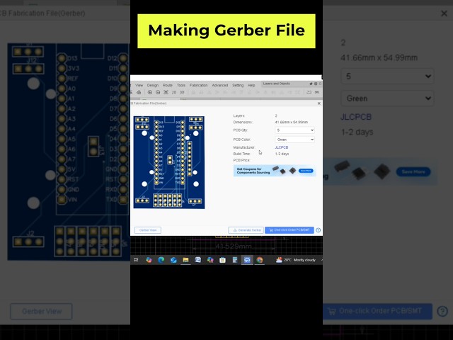 How To Make a Gerber File For Custom Design PCB #shorts #drone #viral #pcb #arduino