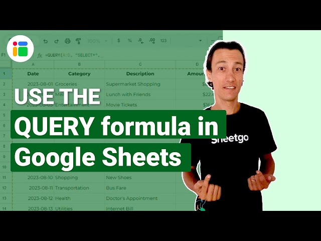 How to use the QUERY formula in Google Sheets