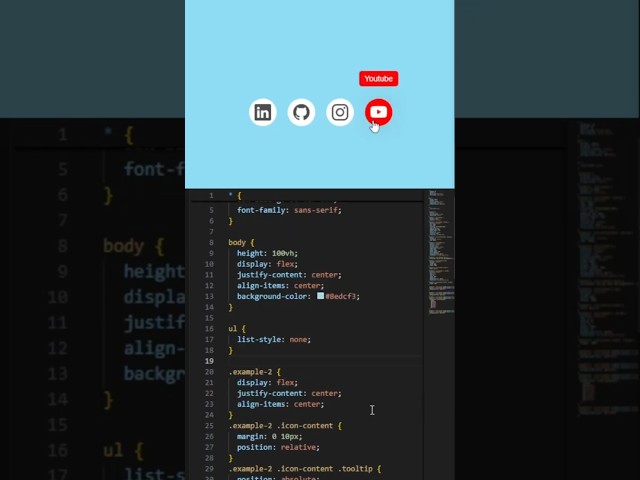 Amazing Social Media Hover Buttons Using HTML & CSS! 🔥#shorts #css #html #coding #webdevelopment