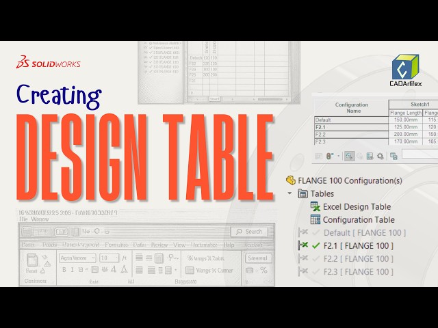 SOLIDWORKS Design Table Explained | Create Multiple Configurations