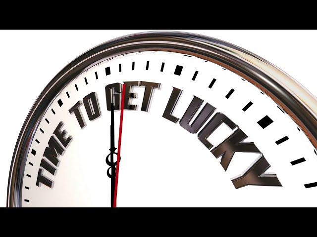 Time to get lucky play to win game - clock 3d animation