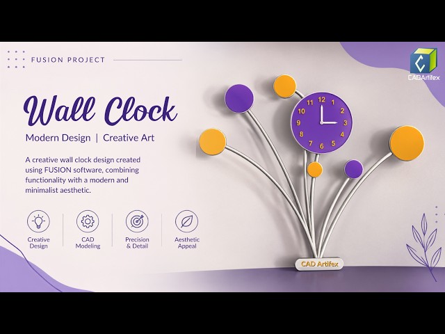 Wall clock with Modern design | Creative art in Fusion 360