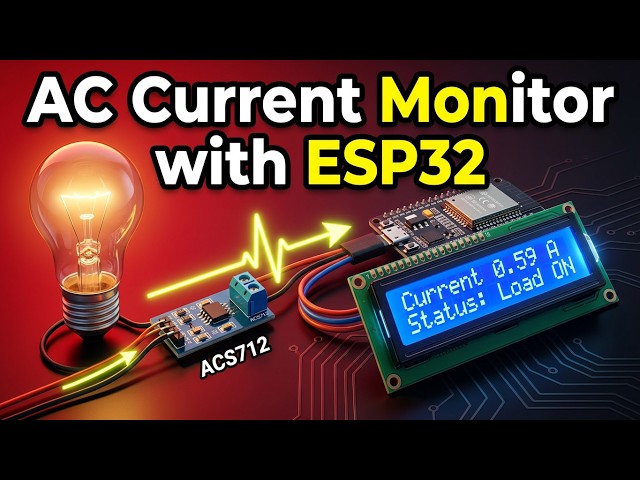AC Current Monitor Using ESP32, ACS712 Sensor, LCD & Blynk IoT | Real-Time Ampere Meter on Phone