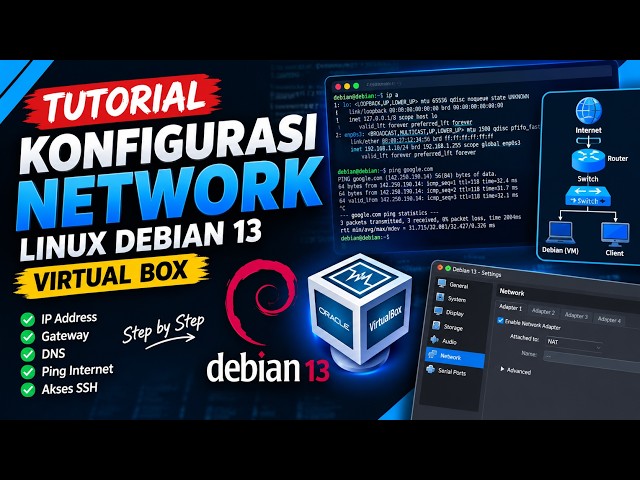 TUTORIAL KONFIGURASI NETWORK LINUX DEBIAN