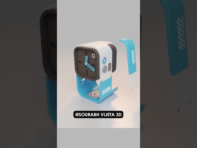 Can you guess what this clock does? 🤔 #3drender #design