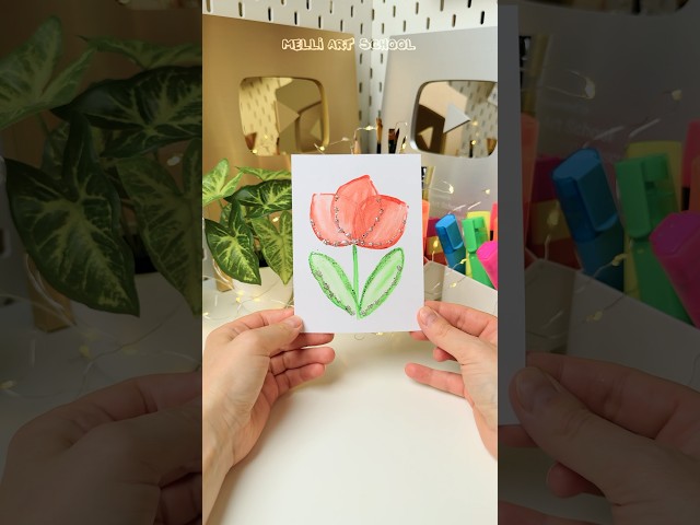 How to Painting a Tulip Easily #shorts