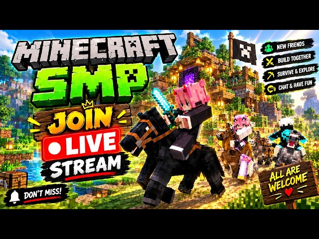 🔴JOIN MY SMP NOW! Java + Bedrock Players