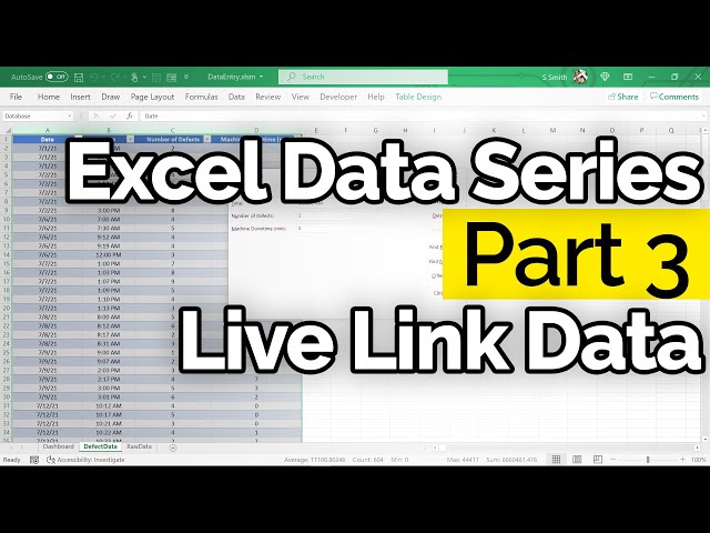 Using Microsoft Excel Data Link and Refresh