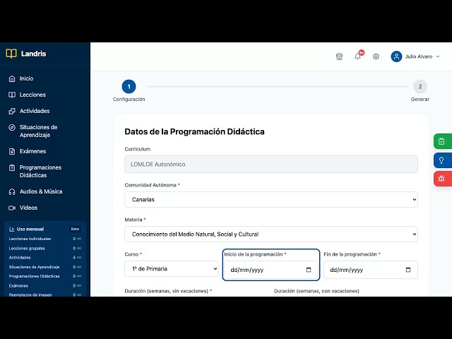 Tutorial: crear la programación didáctica