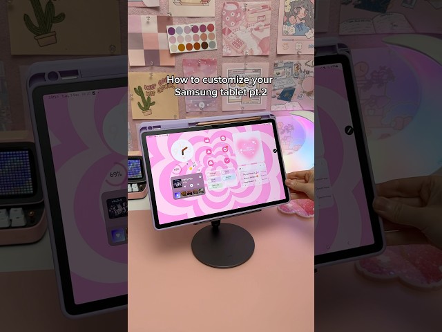 Samsung tablet aesthetic tip 💗| how to customize your homescreen | galaxy tab S9+ | android tips