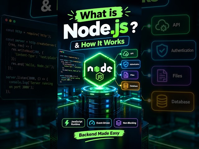 How Node.js ACTUALLY Works (Non-Blocking I/O Explained) ⚡