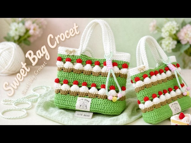 Super Cute Cake-Patterned Crochet Bag Tutorial