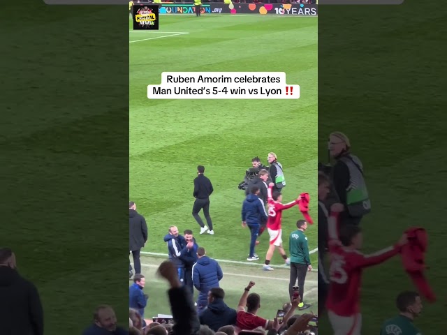 The Moment Ruben Amorim did Crazy Celebration vs lyon😂, look at this🔥 #shorts #football #manutdnews