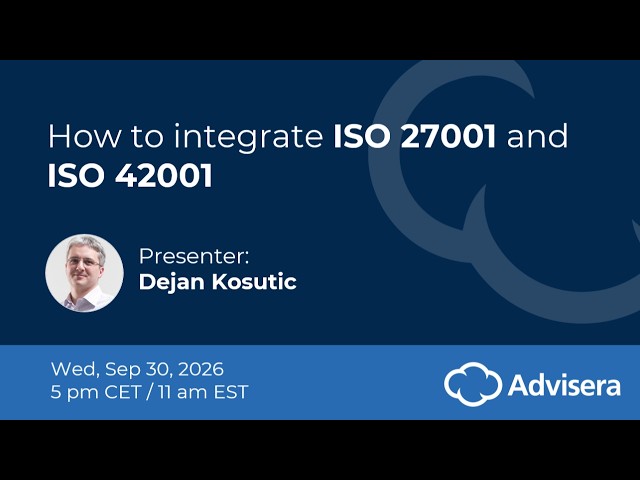 How to integrate ISO 27001 and ISO 42001 [live webinar]