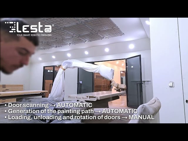 Automatic Door Painting Robot – No Part-Turner Needed, Just Scan & Spray | Lesta
