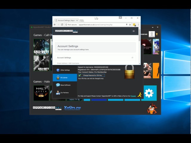 ApparitionNET Studio: Changing Your Password