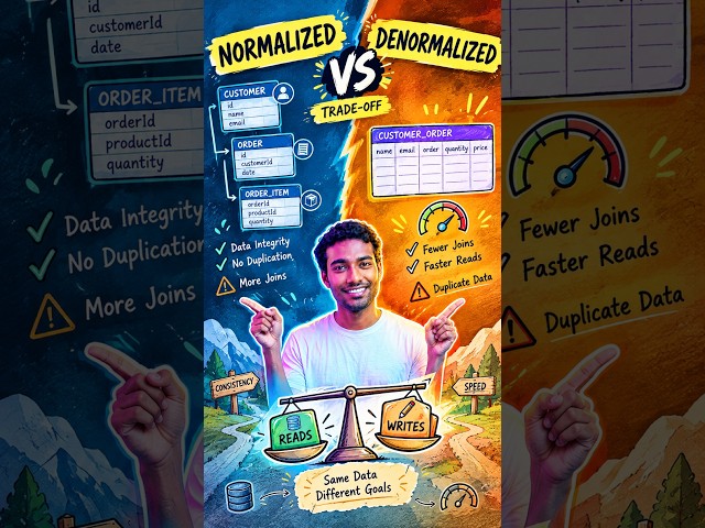 Ep 27: Normalization vs Denormalization | Database Design Trade-Off | System Design