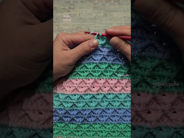 4 Row Repeat Ex-FPDC Rhombus Stitch Crochet Pattern | Crochet Blanket #crochettutorial #easycrochet