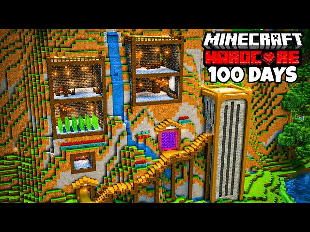 I Survived 100 Days in a MOUNTAIN in Hardcore Minecraft