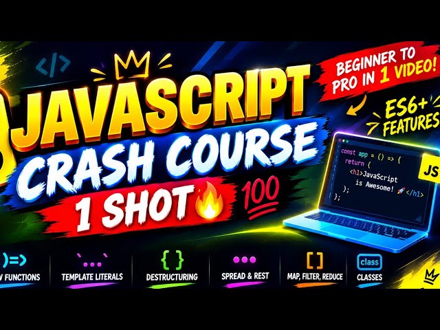 Javascript in 1 shot 🔥🔥💯 | Javascript medium level crash course in 63+ mins 🔥