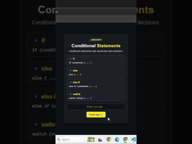 JavaScript If Else ⚡ | Conditional Statements Explained | Beginner Guide