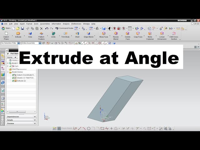 Nx Extrude at Angle |  Siemens Nx Tutorials