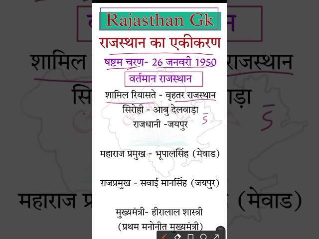 राजस्थान का एकीकरण #4thgrade_rajasthan #gk #rajasthanklasanskrti #indiangeography #4thgrade2025